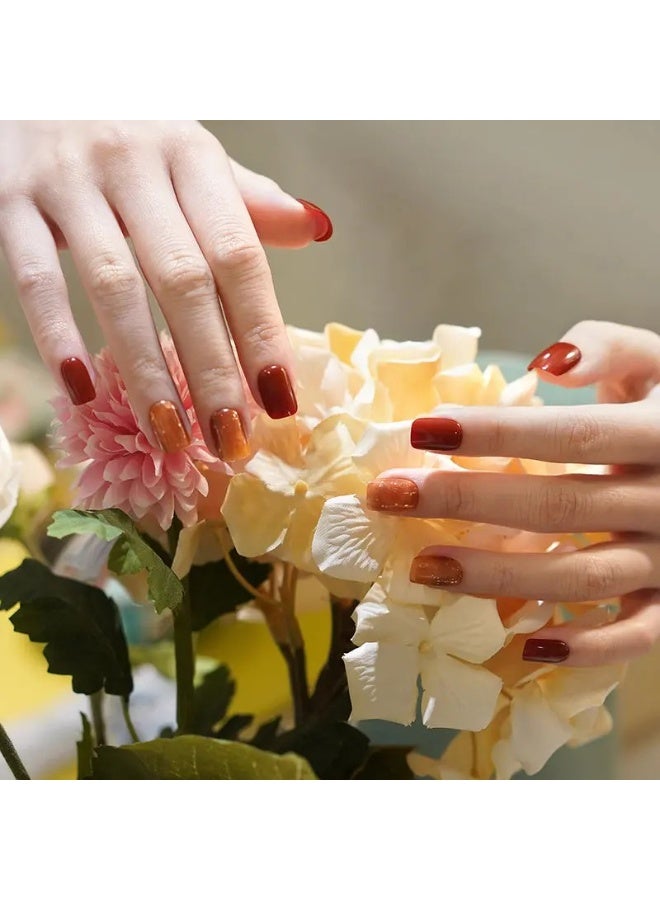 مجموعة كاملة من ملصقات جل الأظافر الممتازة مع معالجة بالأشعة فوق البنفسجية/LED | مجموعة عالية الجودة مع مبرد أظافر، ووسادات تنظيف، وأدوات خشبية، بجودة صالونات التجميل، سهلة الإزالة - Image 4